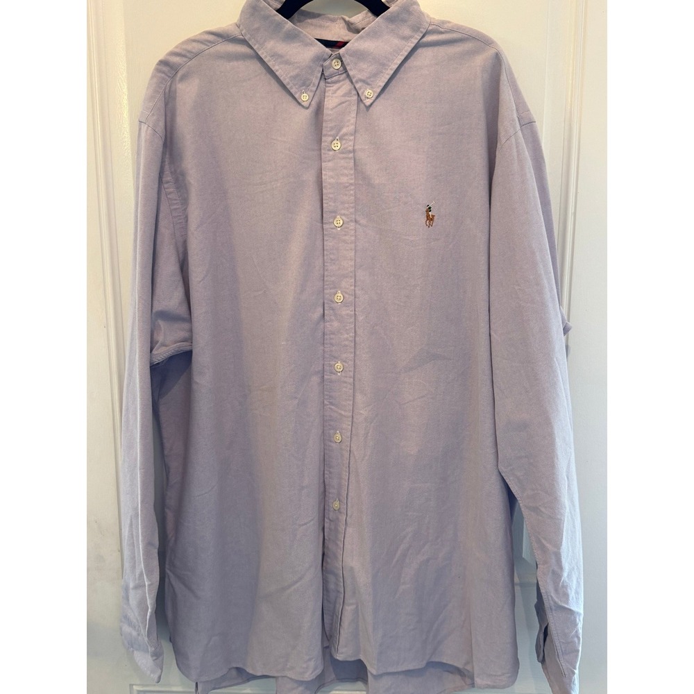 Polo Ralph Lauren Mens Oxford Shirt 2XL Gray Classic Fit Button Down Pony